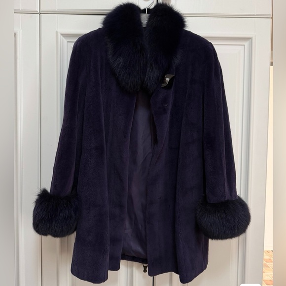 EMDA Jackets & Blazers - Purple 100% Real female mink fur coat Women's Coat